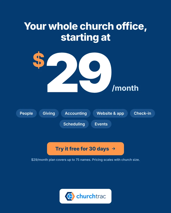Your whole church office, starting at $29 a month