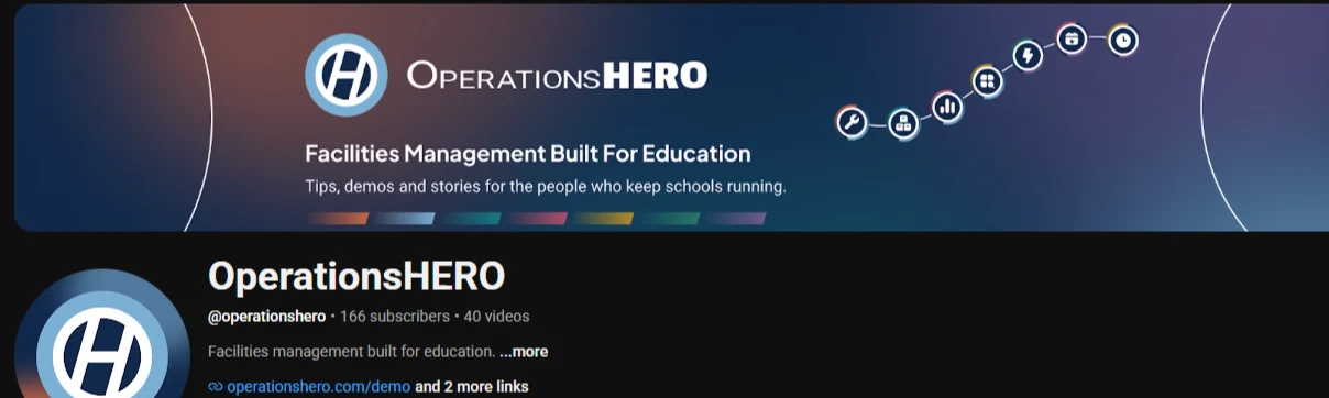 OperationsHERO YouTube channel header with the new banner: Facilities Management Built For Education